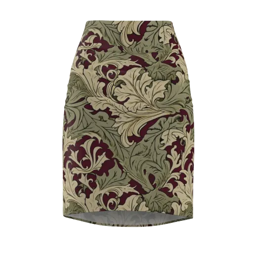 Acanthus Nocturne on a Pencil Skirt