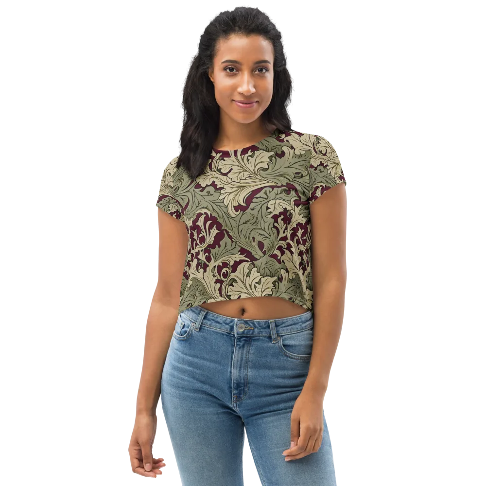 Acanthus Nocturne on Crop Tee — Front