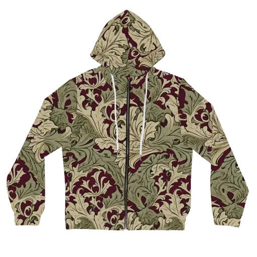 Acanthus Nocturne on a Women's Full-Zip Hoodie