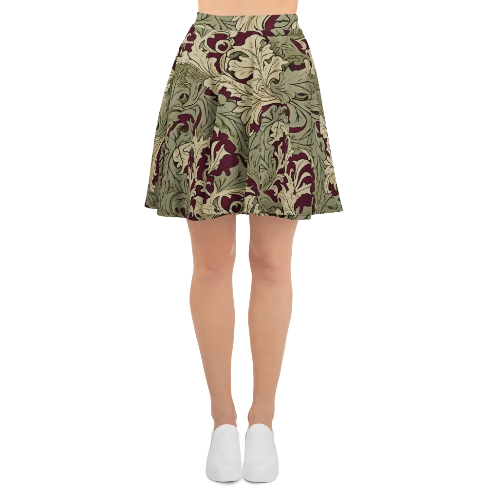 Acanthus Nocturne on Skater Skirt — Front