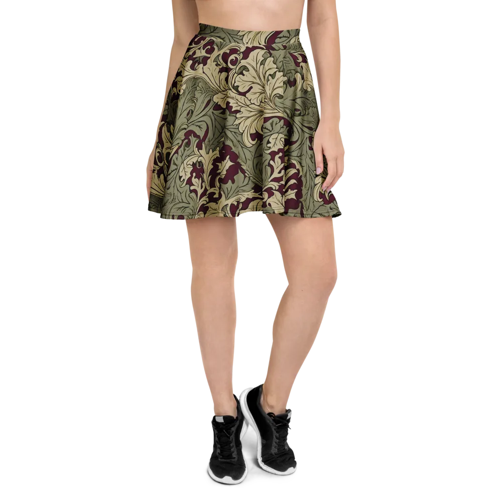 Acanthus Nocturne on Skater Skirt — Front