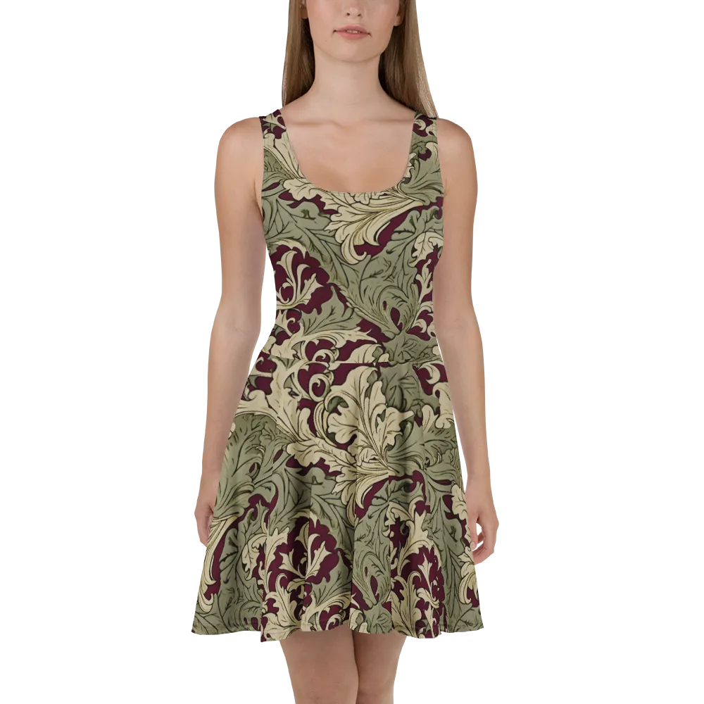 Acanthus Nocturne on Skater Dress — Front