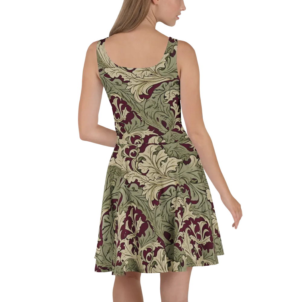Acanthus Nocturne on Skater Dress — Back