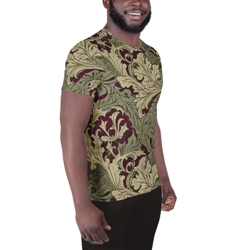 Acanthus Nocturne on a Men's Athletic T-Shirt