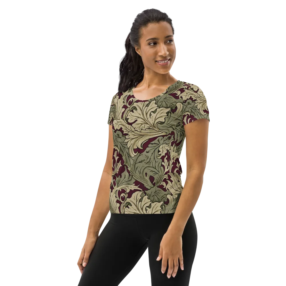Acanthus Nocturne on Women's Athletic T-Shirt — Left