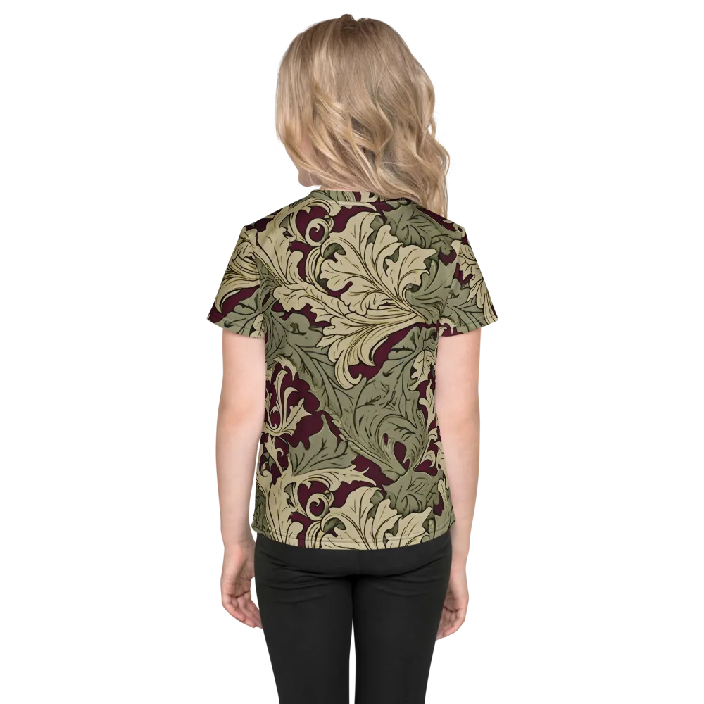 Acanthus Nocturne on Kids Crew Neck T-Shirt — Back