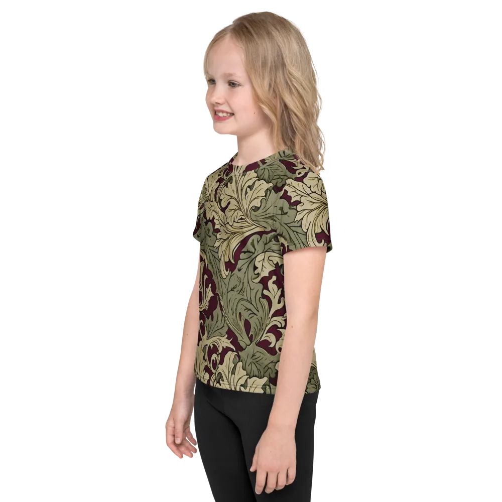 Acanthus Nocturne on Kids Crew Neck T-Shirt — Left