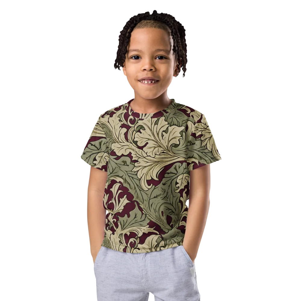 Acanthus Nocturne on Kids Crew Neck T-Shirt — Front