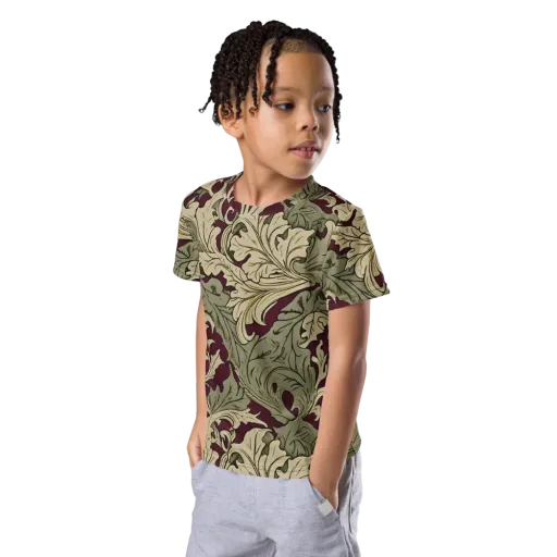Acanthus Nocturne on a Kids Crew Neck T-Shirt