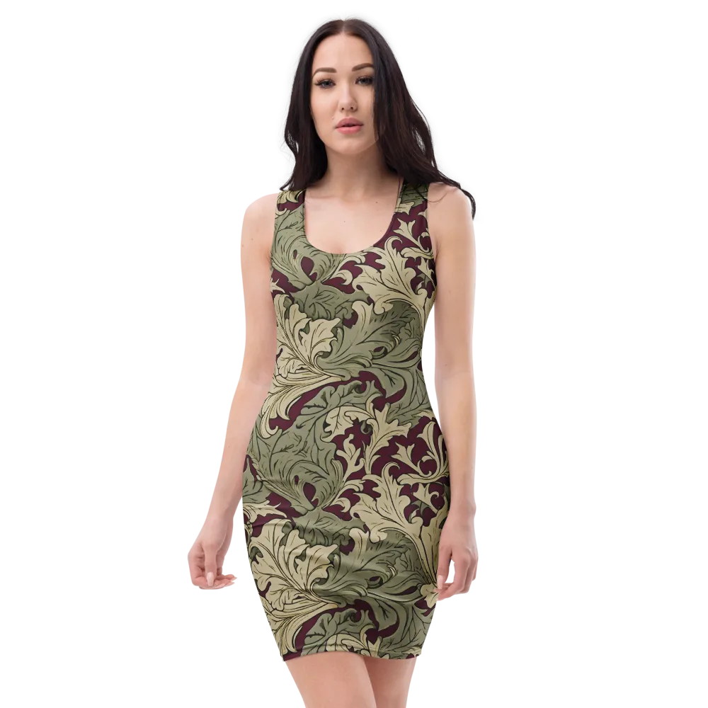 Acanthus Nocturne on Bodycon Dress — Front