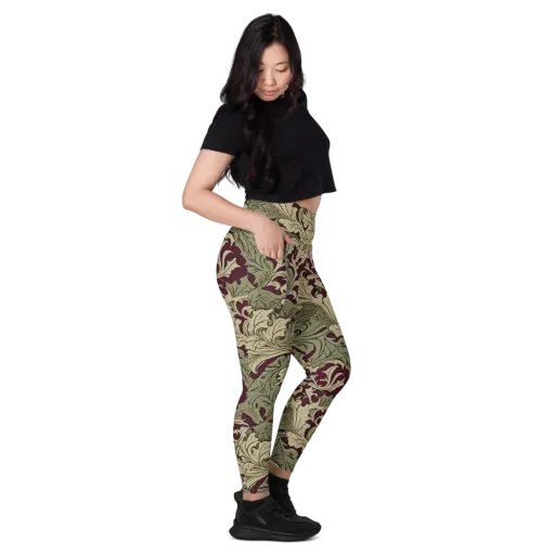 Acanthus Nocturne on a Leggings with Pockets