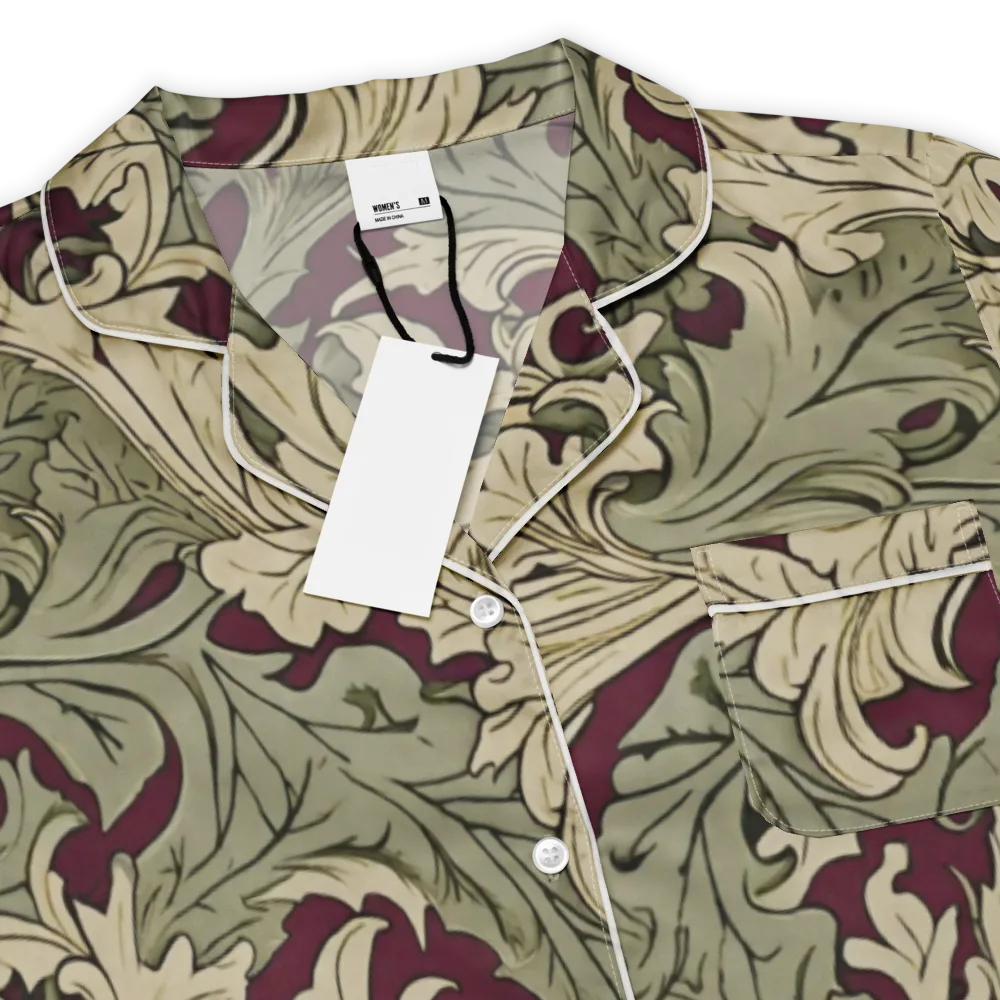 Acanthus Nocturne on Women's Short Sleeve Pajama Top — Product details