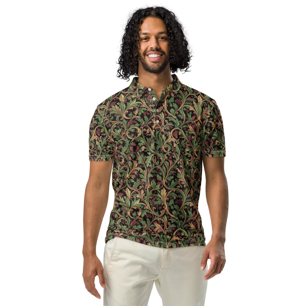 Verdant Baroque on Men's Slim Fit Polo Shirt — Front