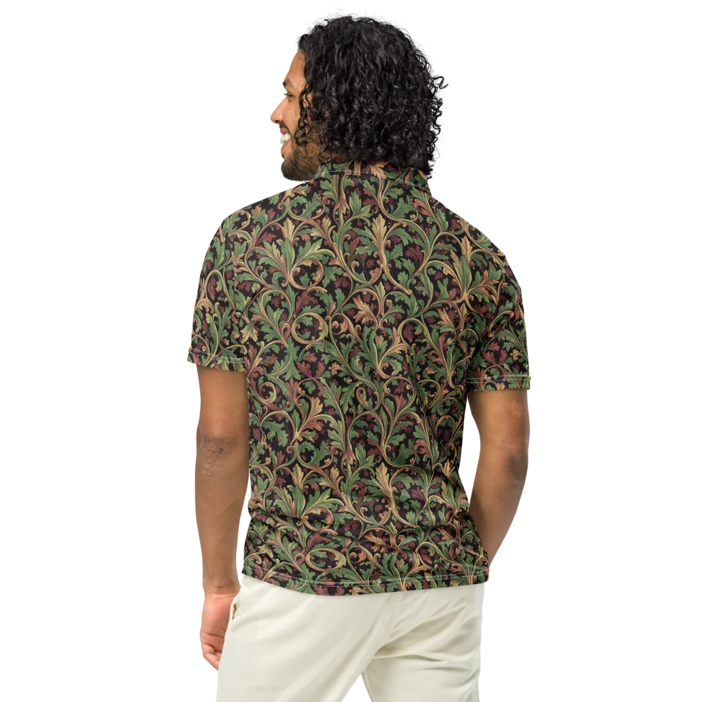 Verdant Baroque on Men's Slim Fit Polo Shirt — Back