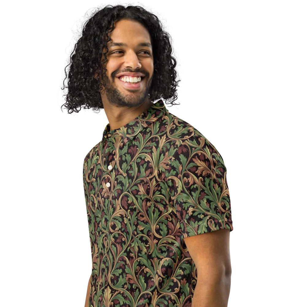 Verdant Baroque on Men's Slim Fit Polo Shirt — Left Front