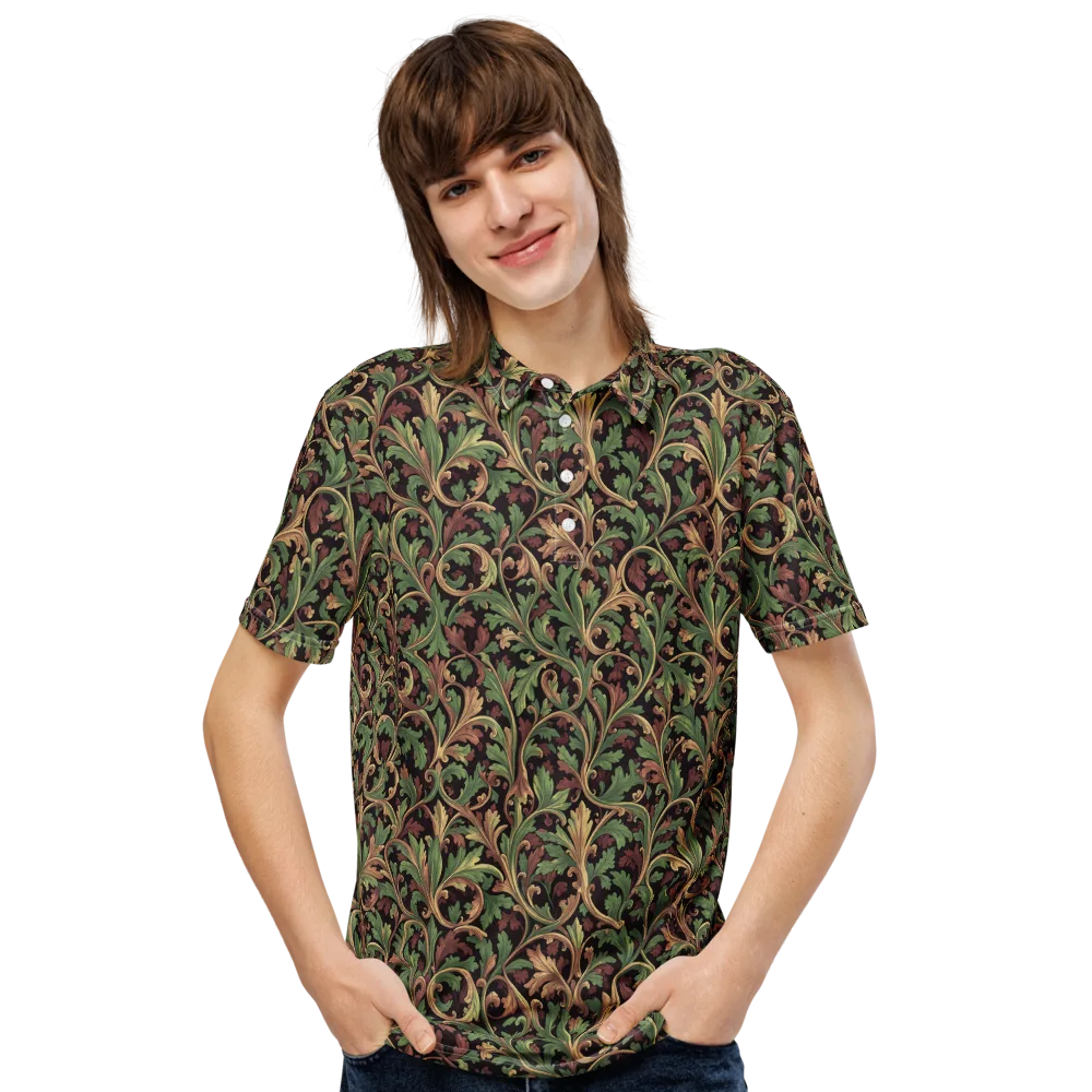 Verdant Baroque on Men's Slim Fit Polo Shirt — Front