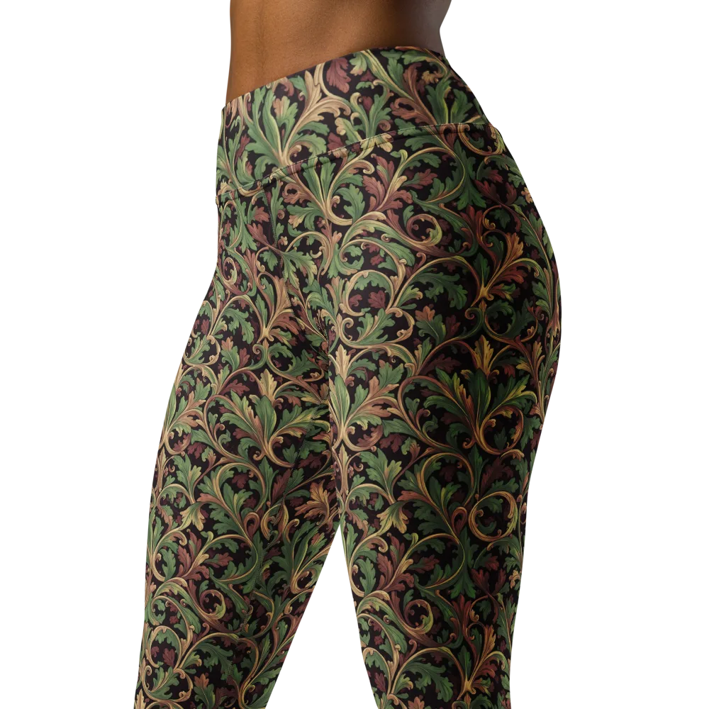 Verdant Baroque on Yoga Leggings — Left Front