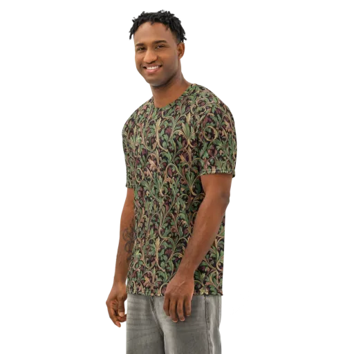 Verdant Baroque on a Men's Cotton Crew Neck T-Shirt