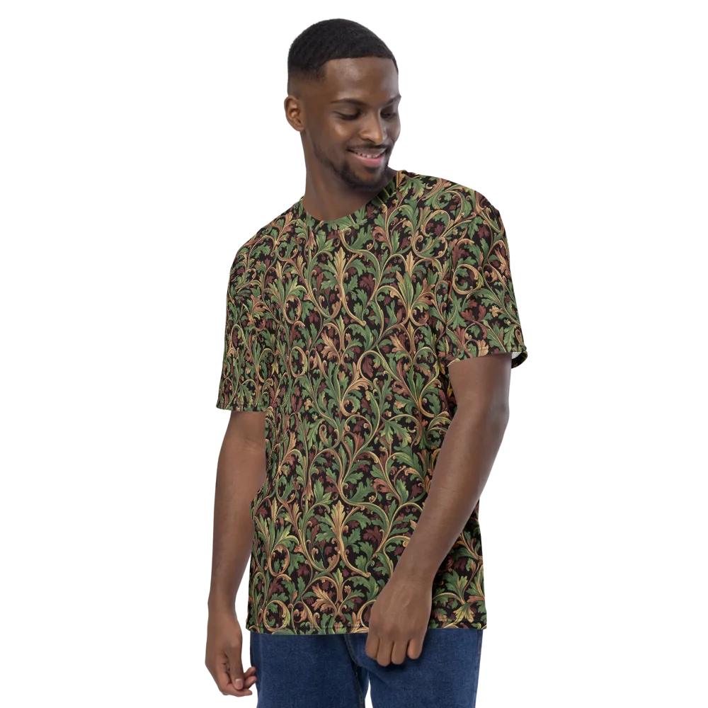 Verdant Baroque on Men's Crew Neck T-Shirt — Left