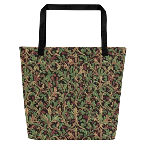 Verdant Baroque on a Large Tote Bag W/ Pocket