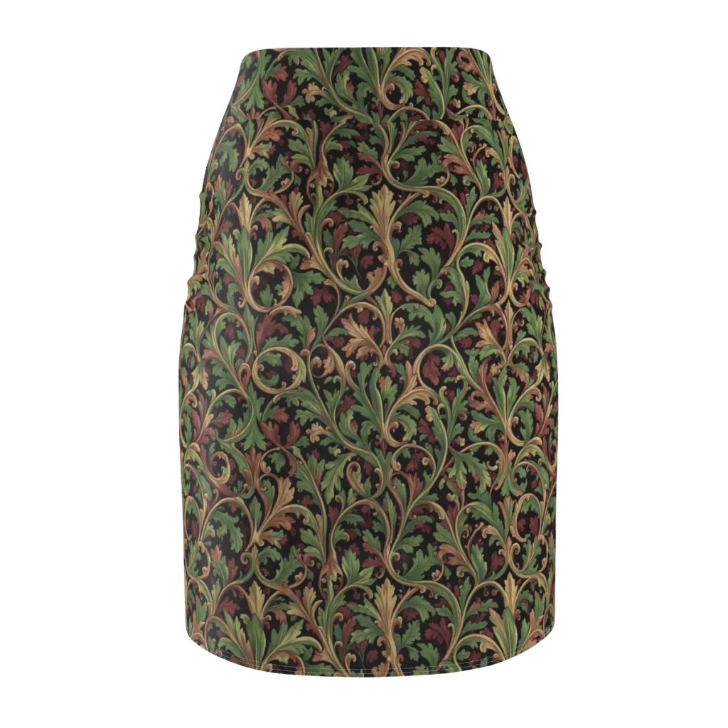 Verdant Baroque on Pencil Skirt — Back