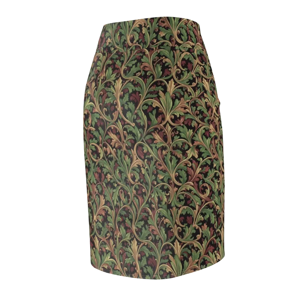 Verdant Baroque on Pencil Skirt — Back Side
