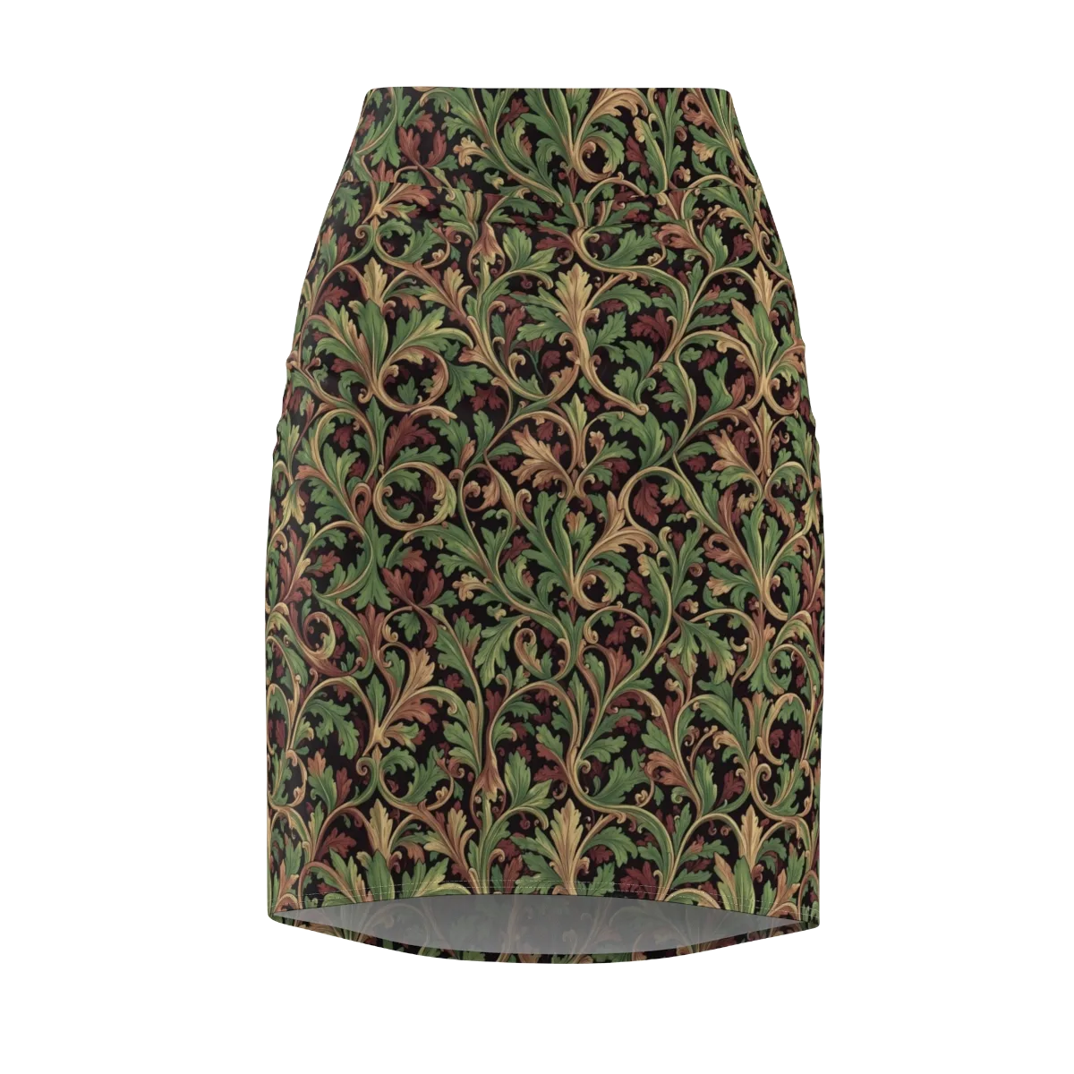 Verdant Baroque on Pencil Skirt — Front