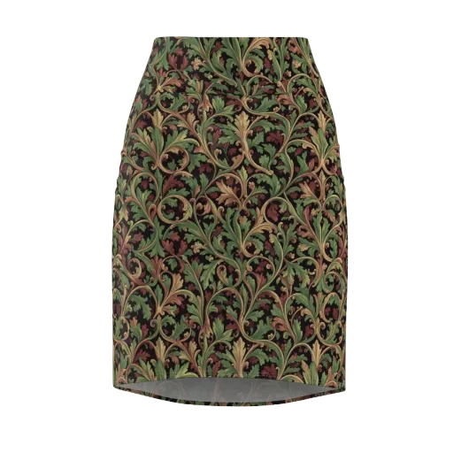 Verdant Baroque on a Pencil Skirt