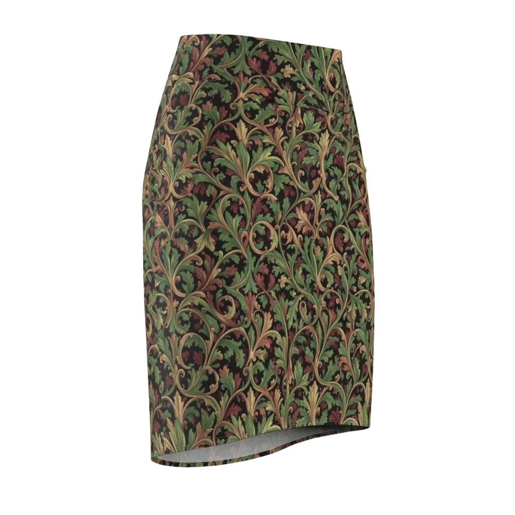 Verdant Baroque on Pencil Skirt — Front Side