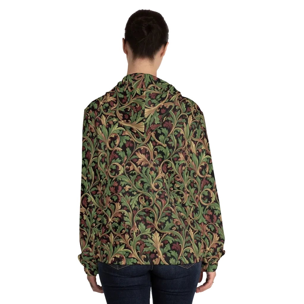 Verdant Baroque on Women's Full-Zip Hoodie — Back On Person