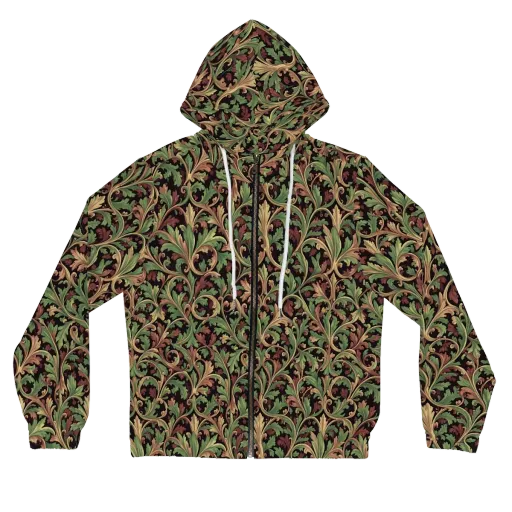Verdant Baroque on a Women's Full-Zip Hoodie