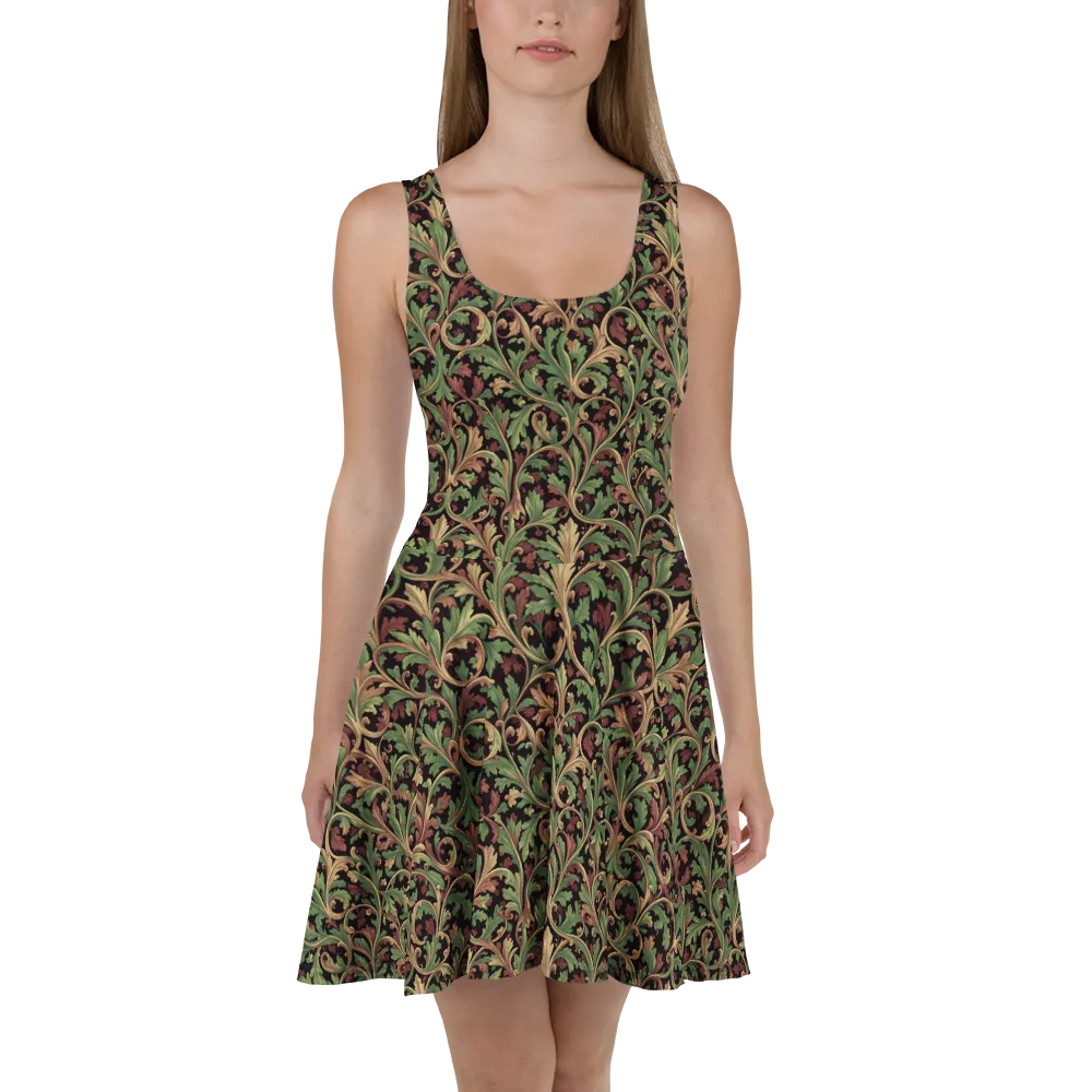 Verdant Baroque on Skater Dress — Front
