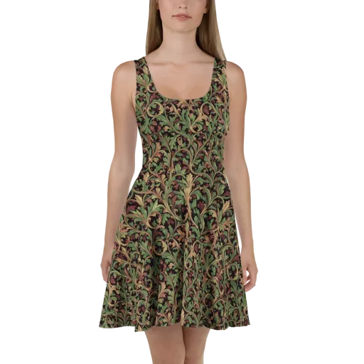 Verdant Baroque on a Skater Dress