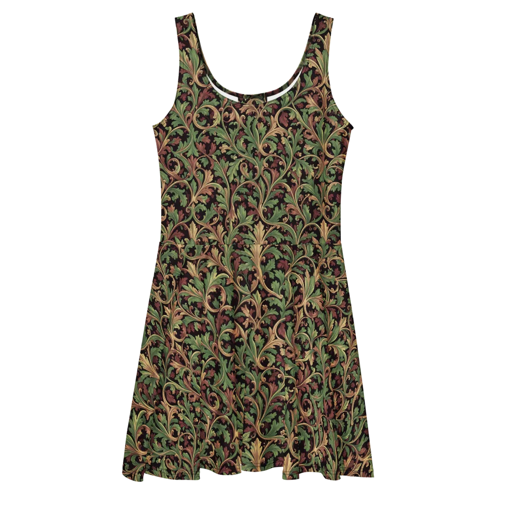 Verdant Baroque on Skater Dress — Front