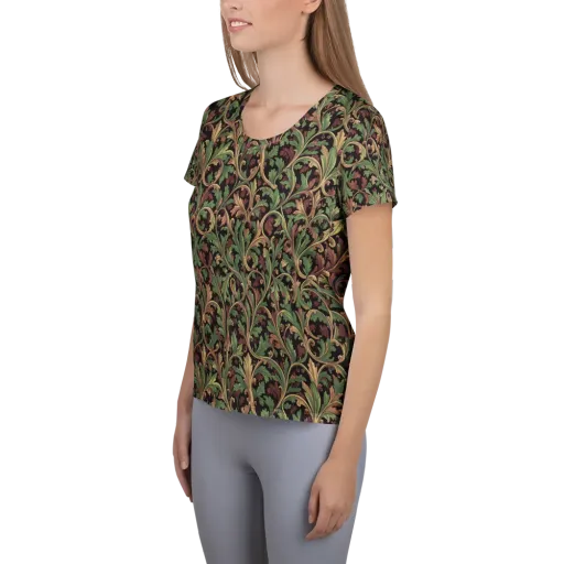 Verdant Baroque on a Women's Athletic T-Shirt