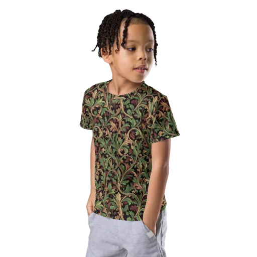 Verdant Baroque on a Kids Crew Neck T-Shirt
