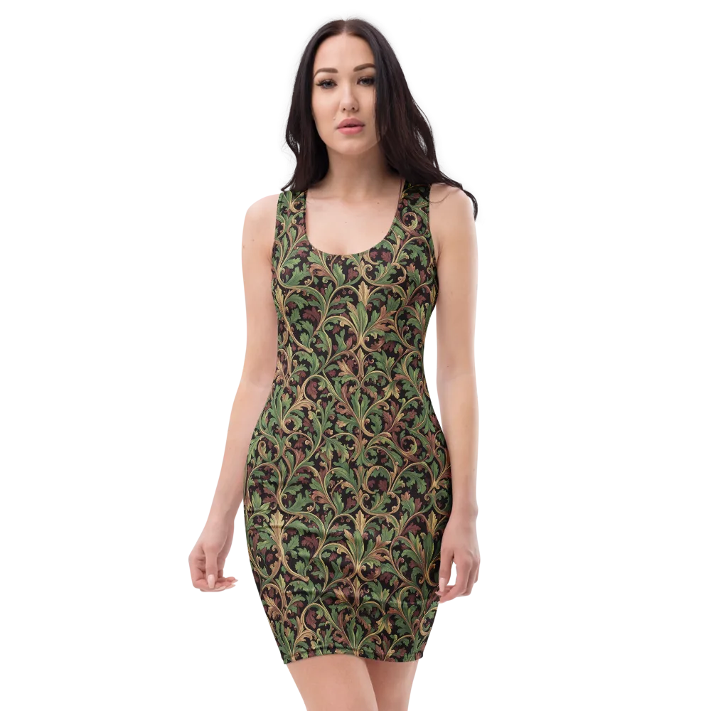 Verdant Baroque on Bodycon Dress — Front