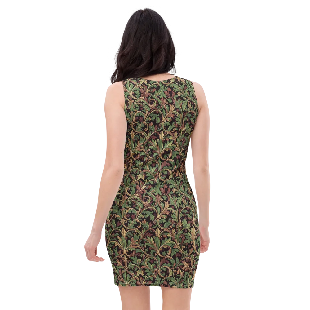 Verdant Baroque on Bodycon Dress — Back