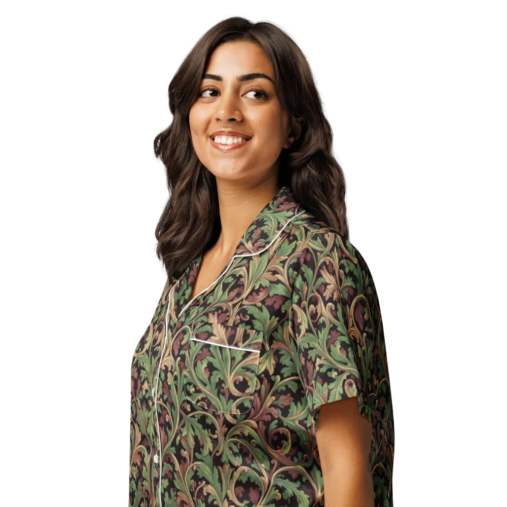Verdant Baroque on Women's Short Sleeve Pajama Top — Left Front