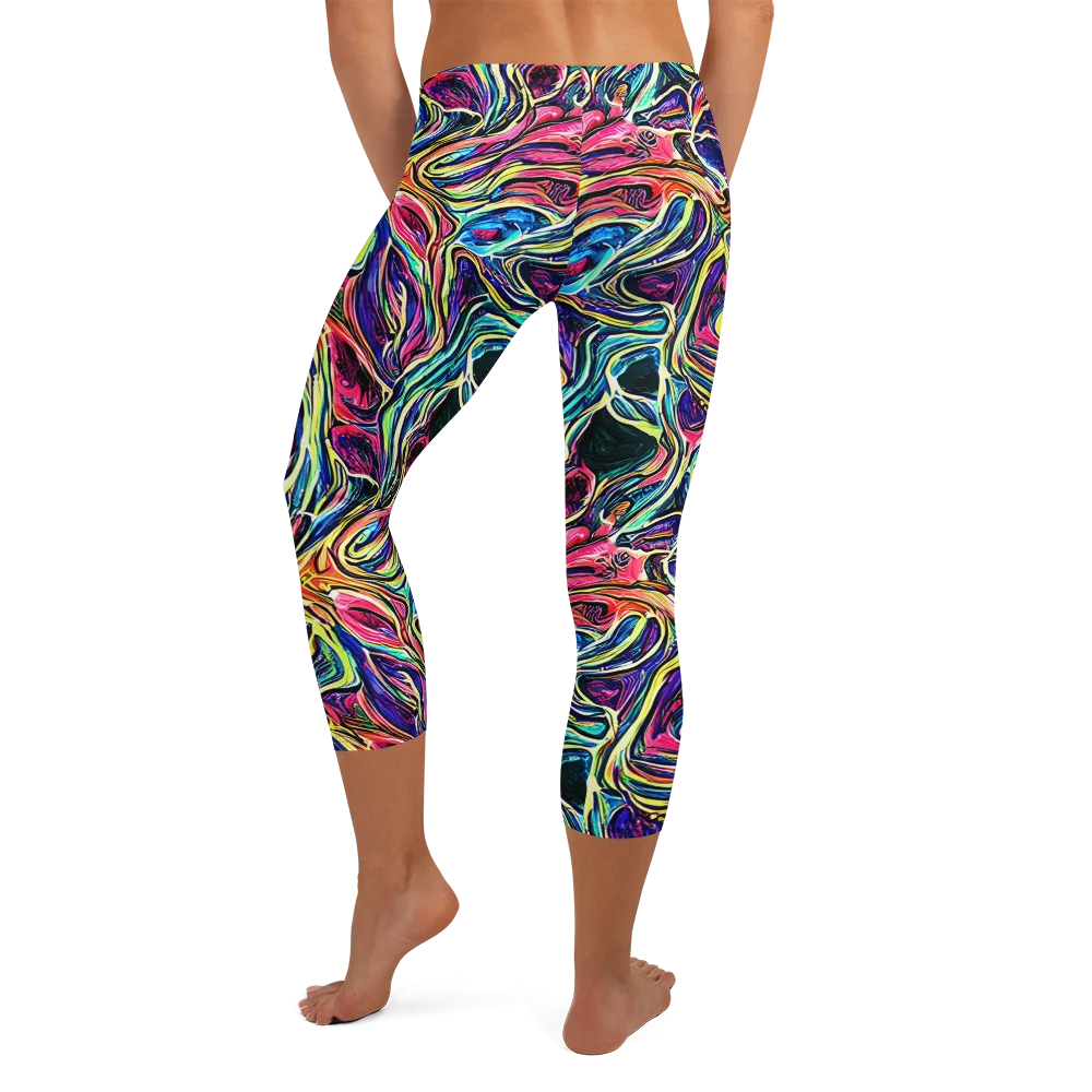 Fluorescent Drift on Capri Leggings — Back