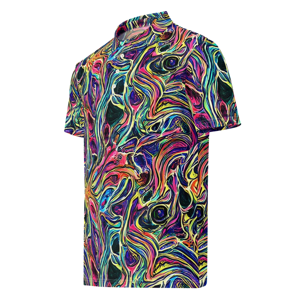 Fluorescent Drift on Men's Slim Fit Polo Shirt — Left Front