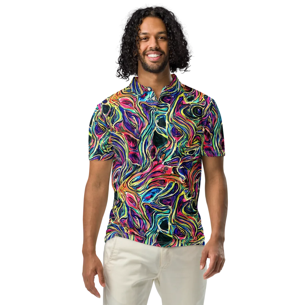 Fluorescent Drift on Men's Slim Fit Polo Shirt — Front