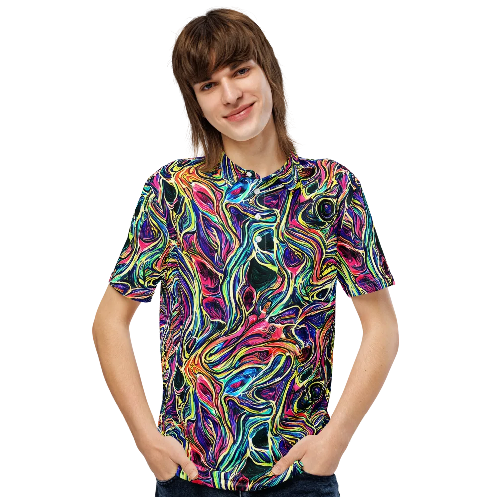Fluorescent Drift on Men's Slim Fit Polo Shirt — Front
