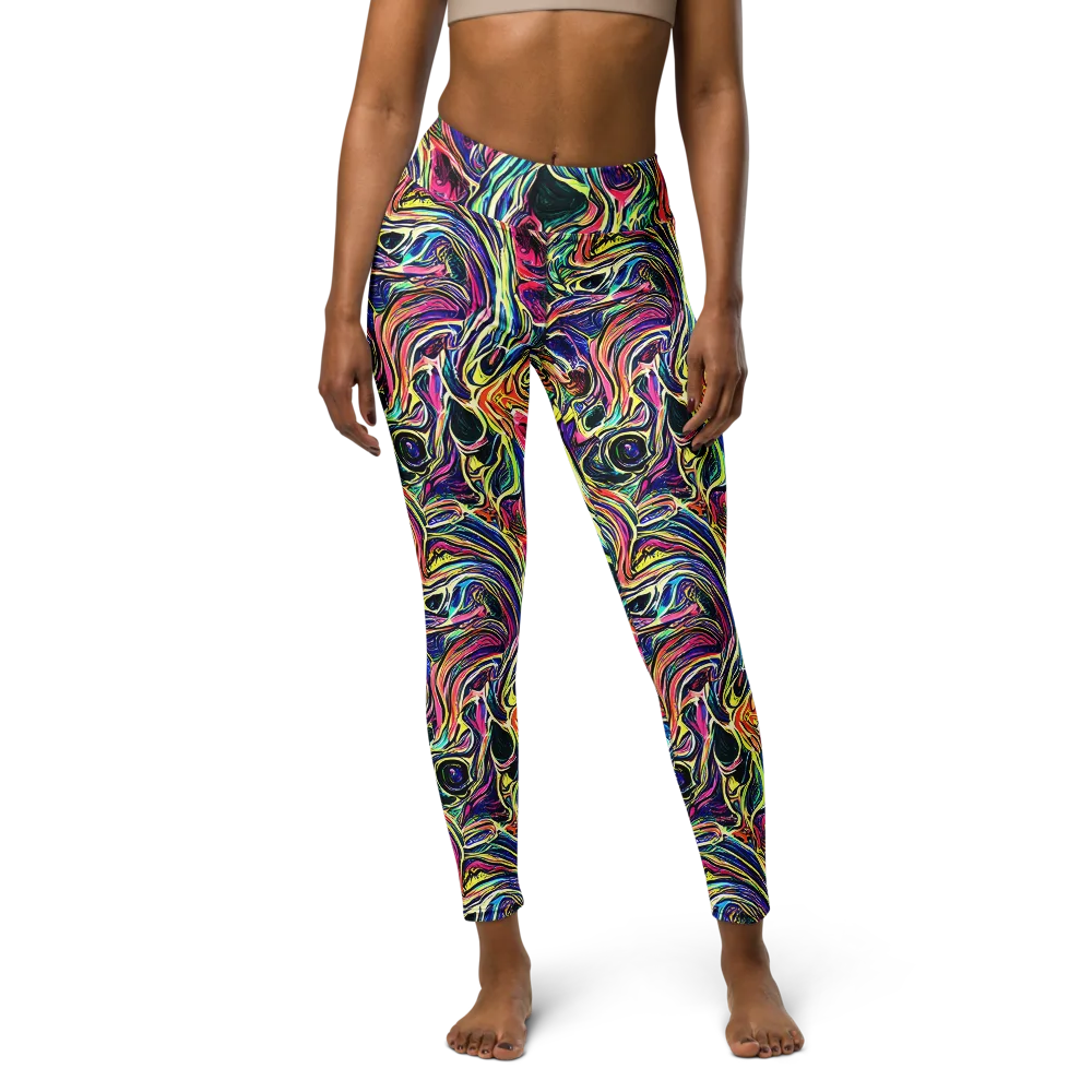Fluorescent Drift on Yoga Leggings — Front