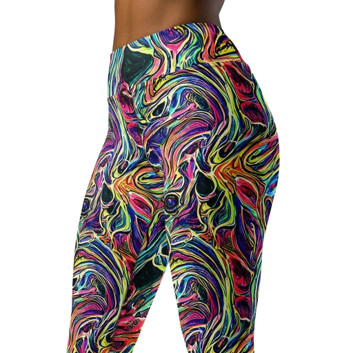 Fluorescent Drift on a Yoga Leggings
