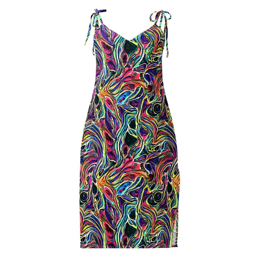 Fluorescent Drift on Slip Dress — Front