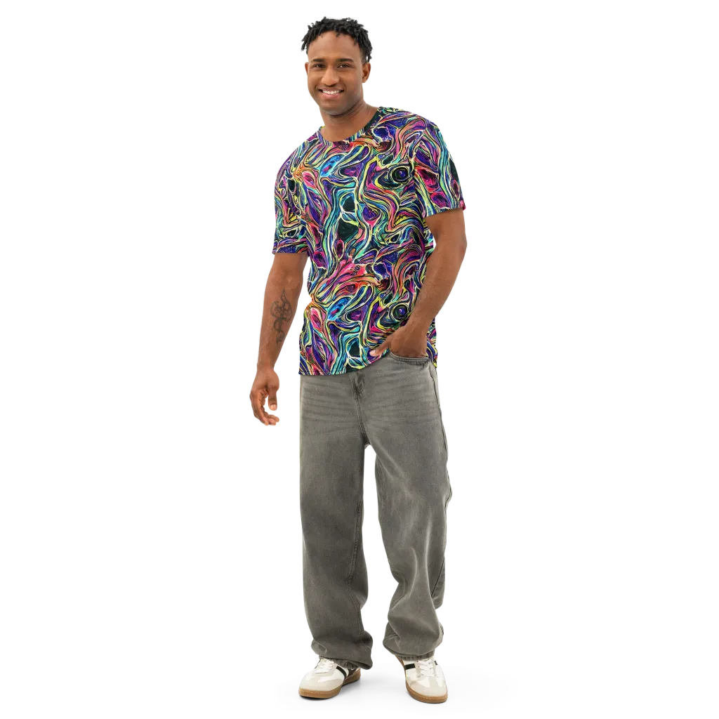 Fluorescent Drift on Men's Cotton Crew Neck T-Shirt — Front