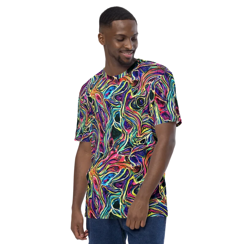 Fluorescent Drift on Men's Crew Neck T-Shirt — Left