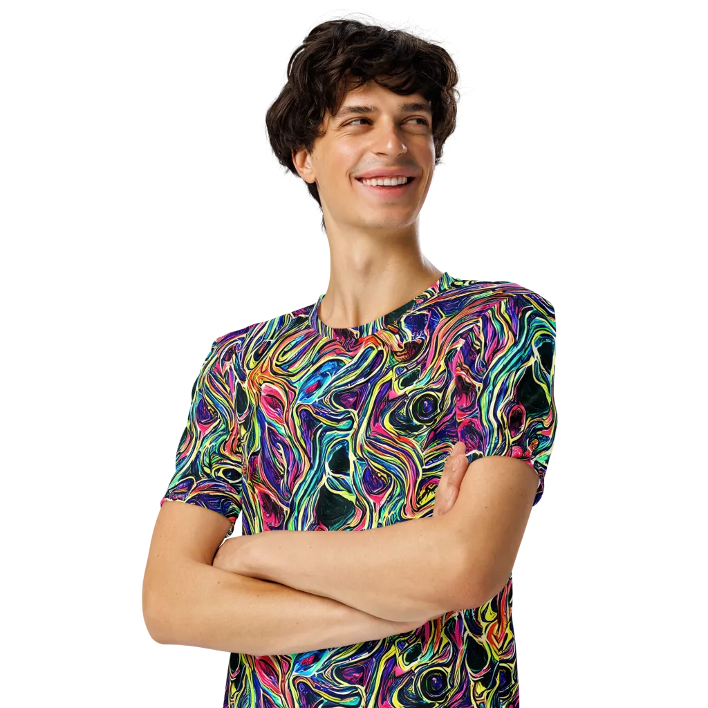 Fluorescent Drift on Men's Crew Neck T-Shirt — Left Front