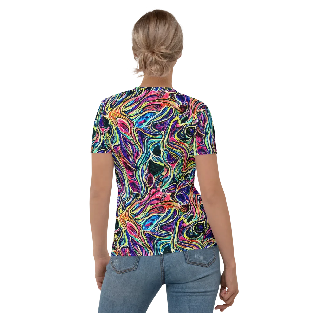 Fluorescent Drift on Women's Crew Neck T-Shirt — Back
